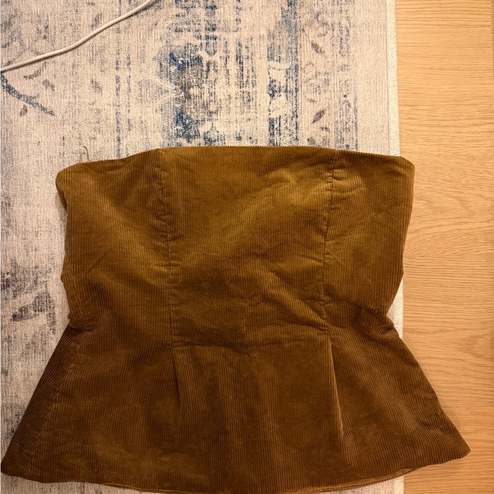 Zara Brown Corduroy Women's Strapless top